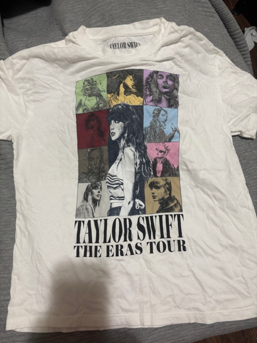 Taylor Swift White Short Sleeve Graphic Tee Eras Tour Official Merch